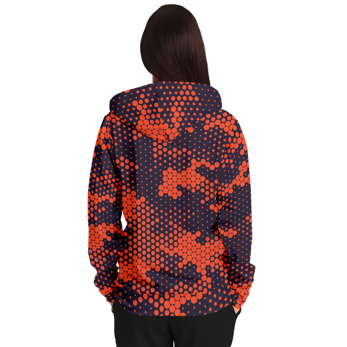 Zip-Up Hoodie | Orange & Blue Digital Camouflage