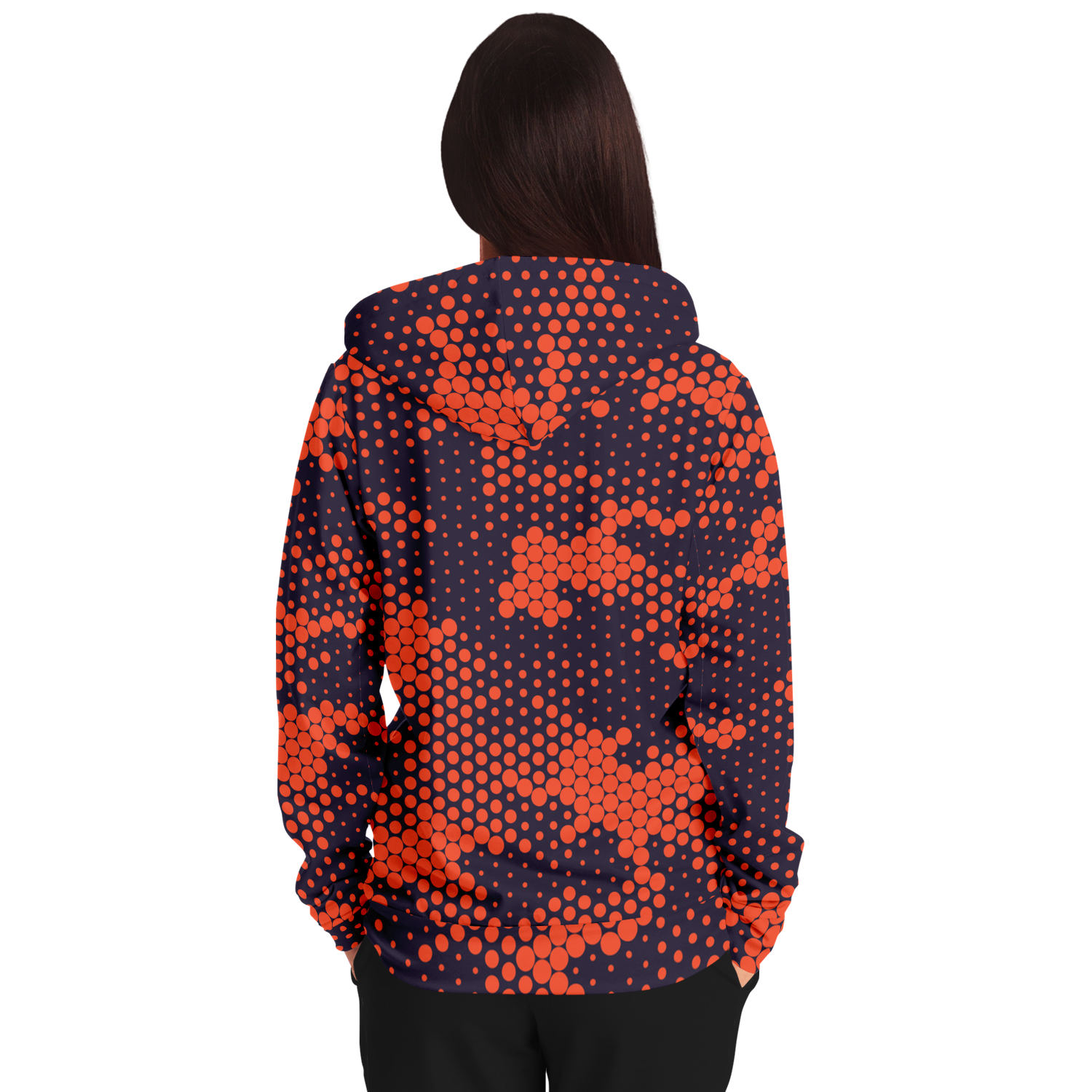 Zip-Up Hoodie | Orange & Blue Digital Camouflage