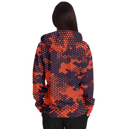 Zip-Up Hoodie | Orange & Blue Digital Camouflage