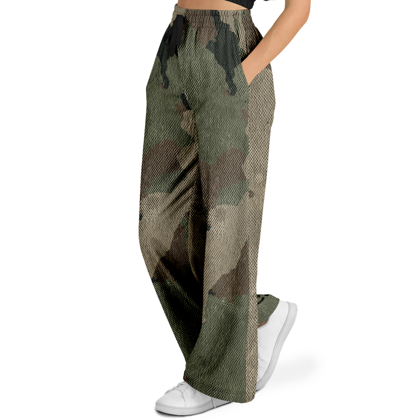 Camo Wide Leg Pants | Dirty Old Brown Camouflage