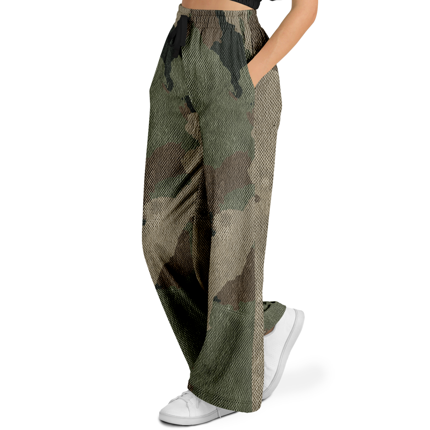 Camo Wide Leg Pants | Dirty Old Brown Camouflage