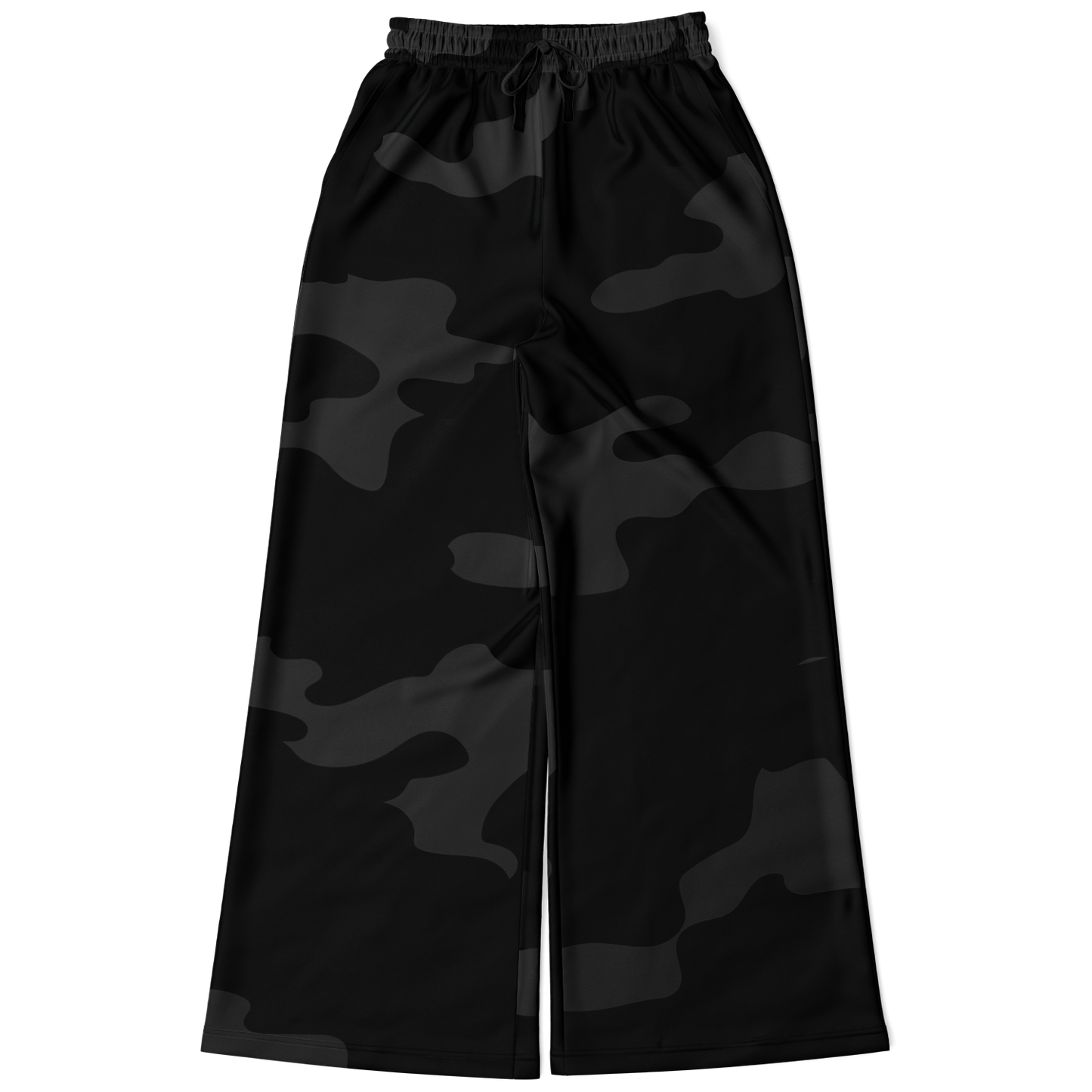 Camo Wide Leg Pants | Black Camouflage