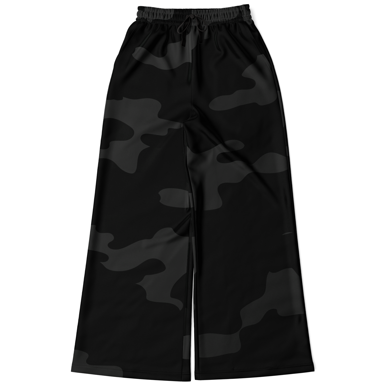 Camo Wide Leg Pants | Black Camouflage