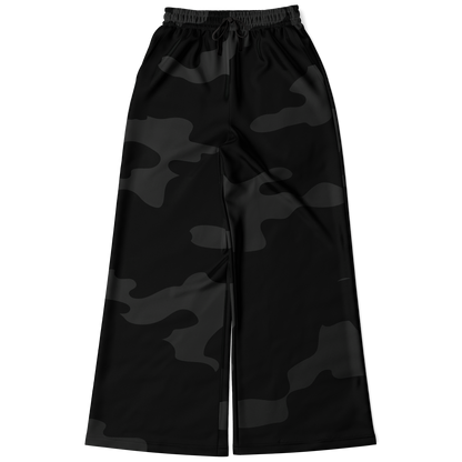 Camo Wide Leg Pants | Black Camouflage