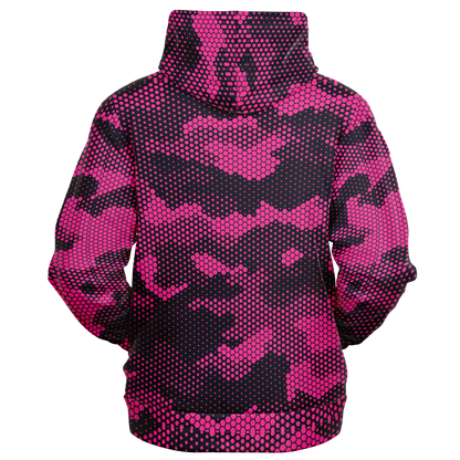 Zip-Up Hoodie | Digital Pink Camouflage