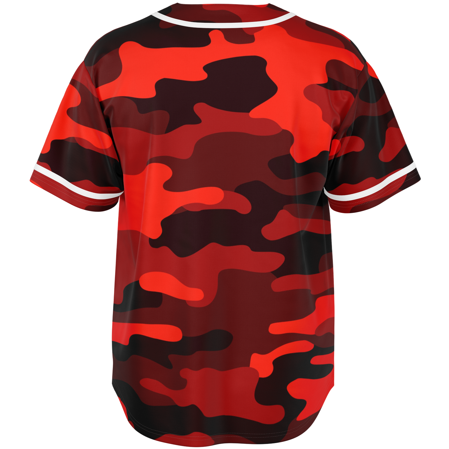 Camo Baseball Jersey | Scarlet Red & Black Camouflage