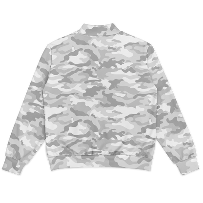 Snow Camo Jacket | Heavyweight Baseball | White & Light Grey