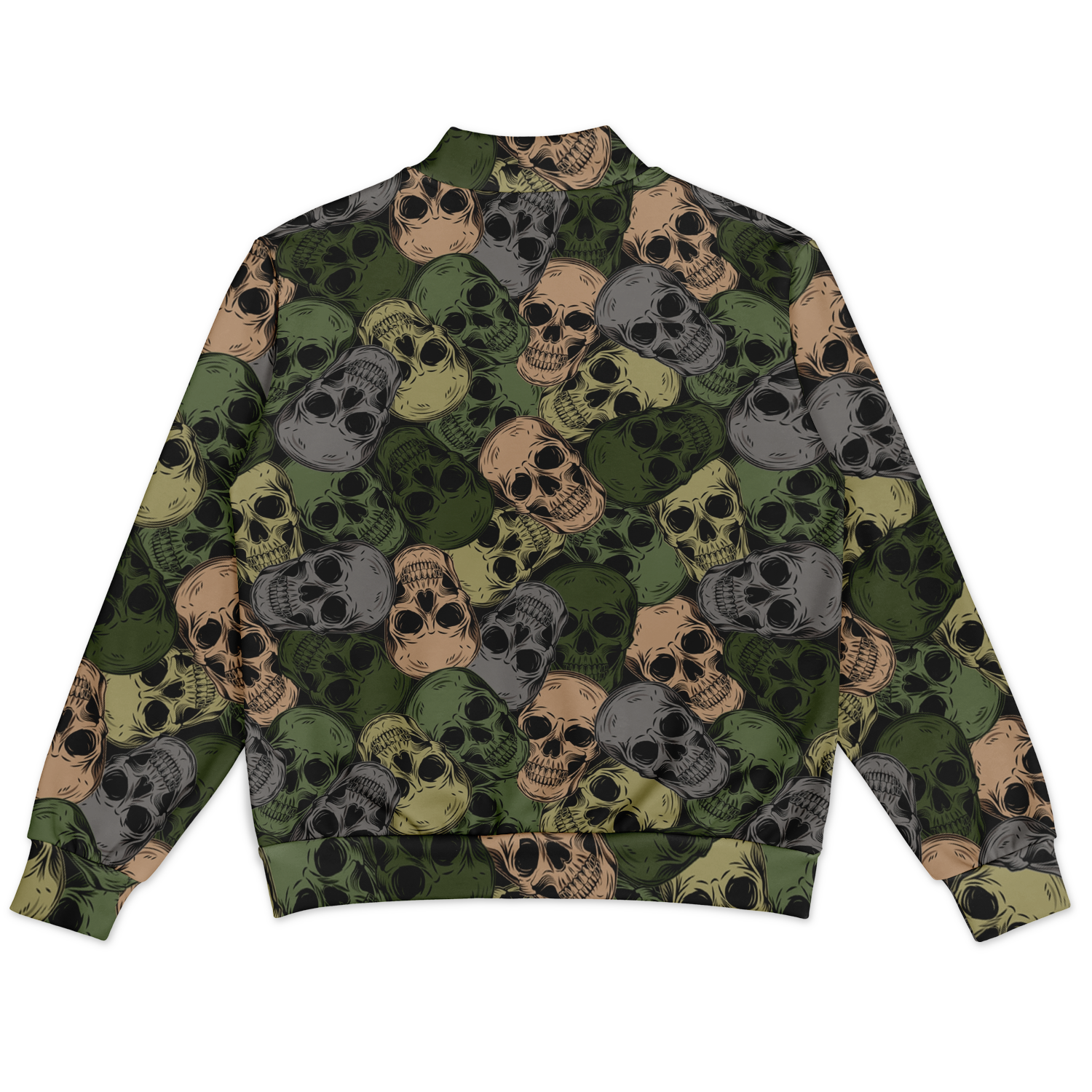 Skulls Baseball Jacket | Green & Grey Camo Inspired