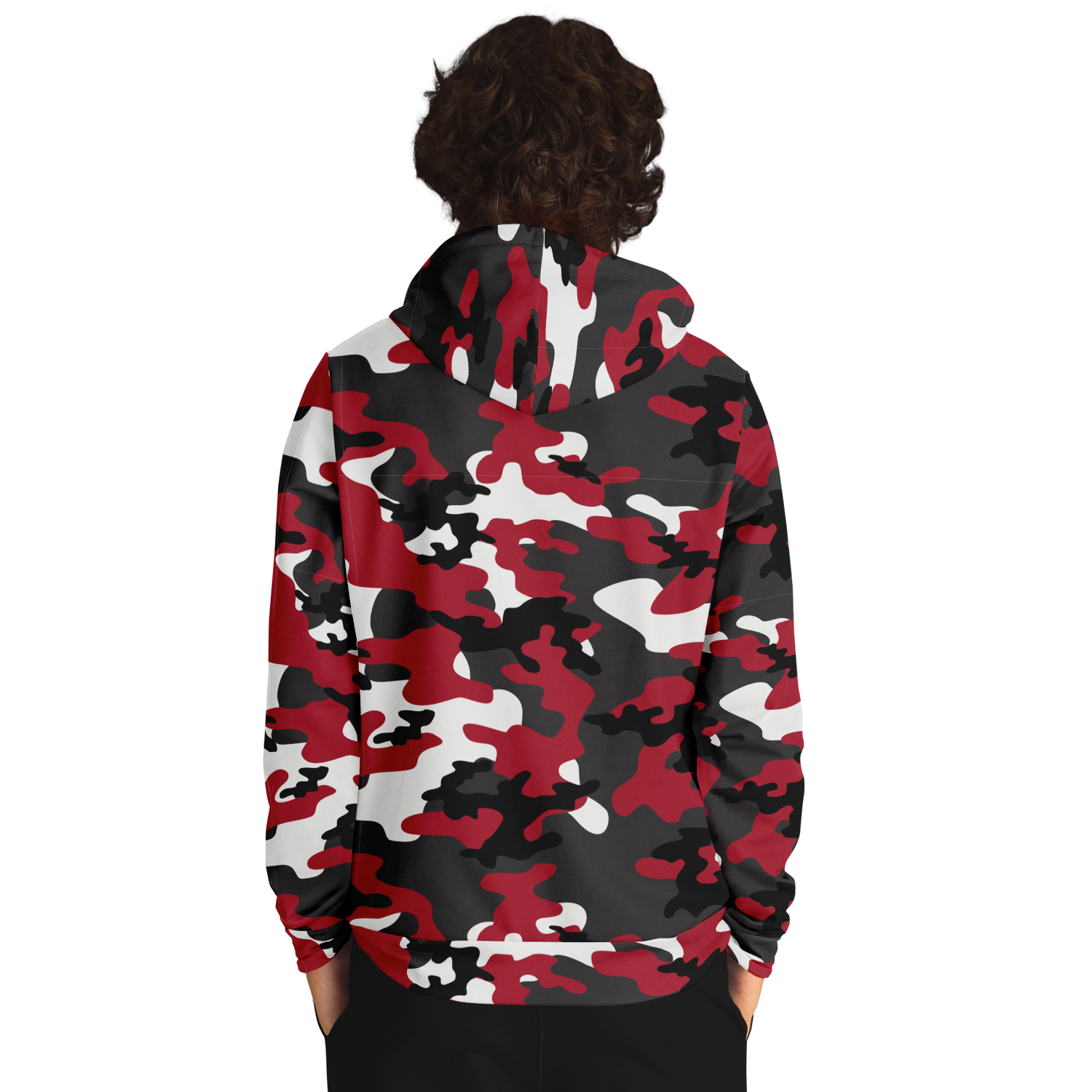 Red Camo Hoodie | Jungle Green, Black, and White Camouflage