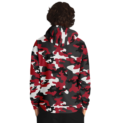 Red Camo Hoodie | Jungle Green, Black, and White Camouflage