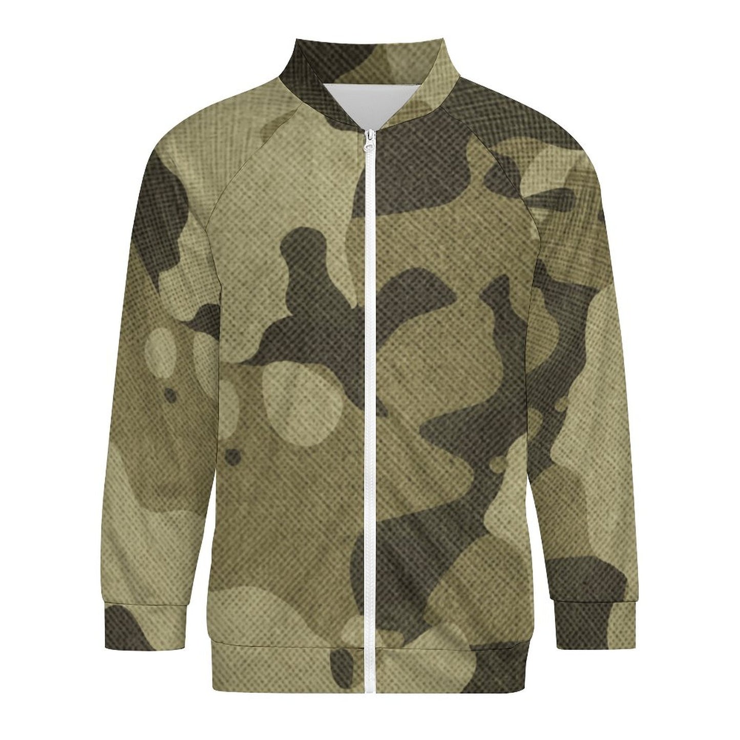 Camo Shirt | Raglan Zip-up | Green Fabric