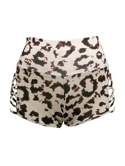 Casual Leopard Print Shorts: Cutout Sides for Spring & Summer Wear