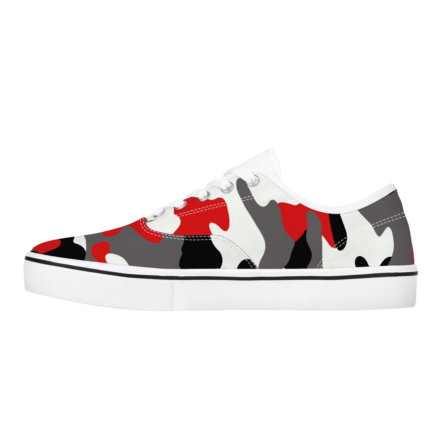 Camo Skate Shoes | Red, Black, and White Camouflage