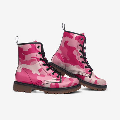 Camo Boots | Leather Camouflage in Lavender Pink