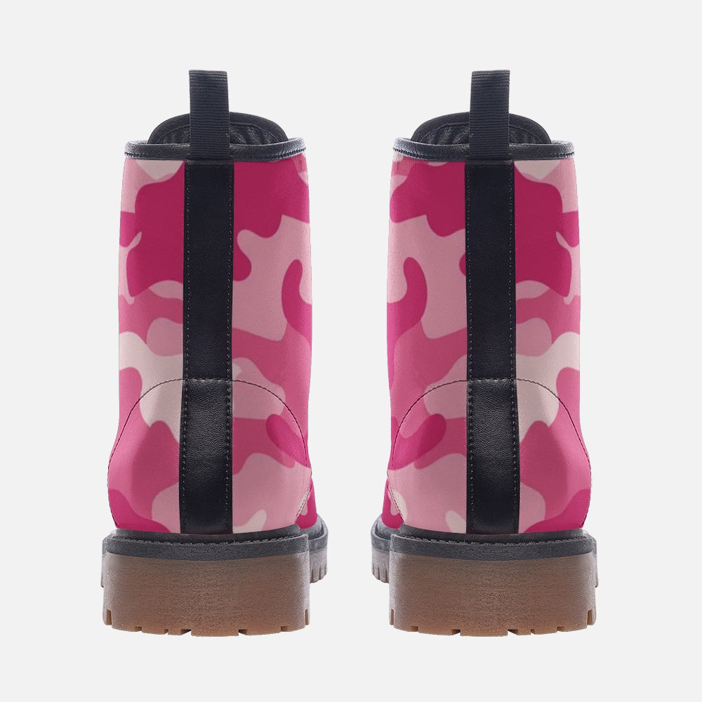 Camo Boots | Leather Camouflage in Lavender Pink