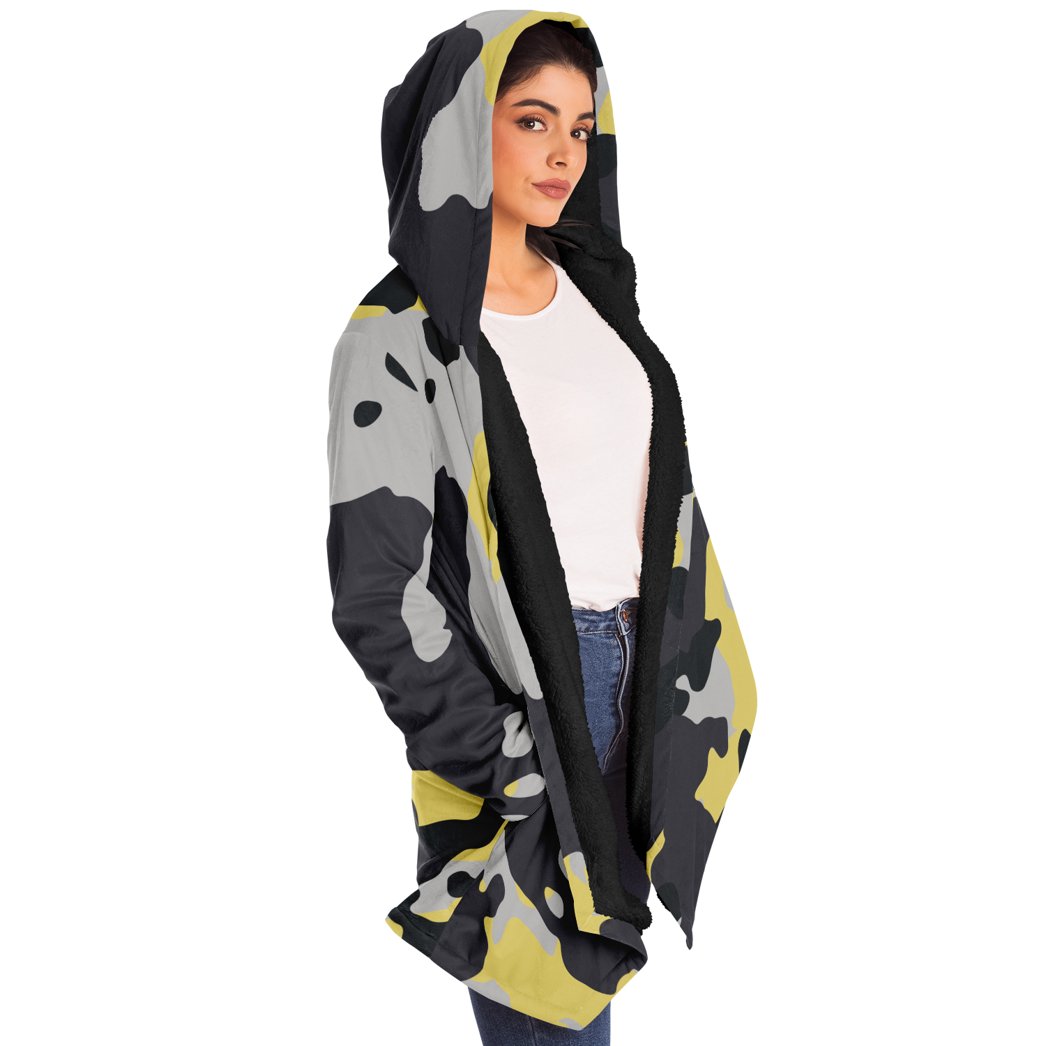 Camo Cloak | Yellow, Black & Silver Camouflage | Microfleece