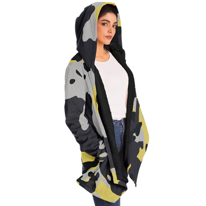 Camo Cloak | Yellow, Black & Silver Camouflage | Microfleece