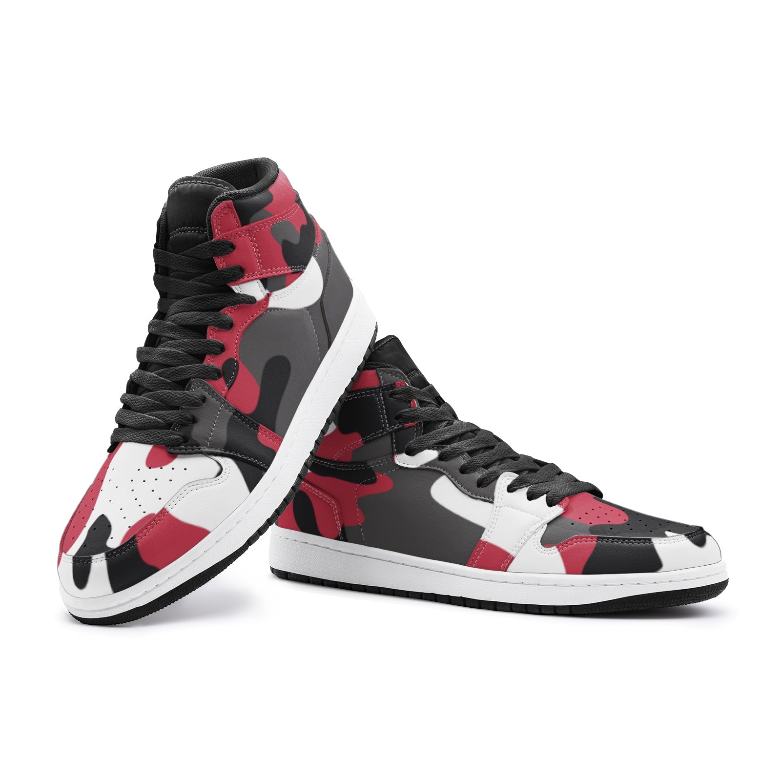 Red Camo Sneakers | MIxed Jungle Green, Black, and White