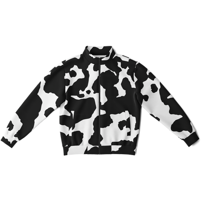 Camo Track Jacket | Black & White Cow Camouflage