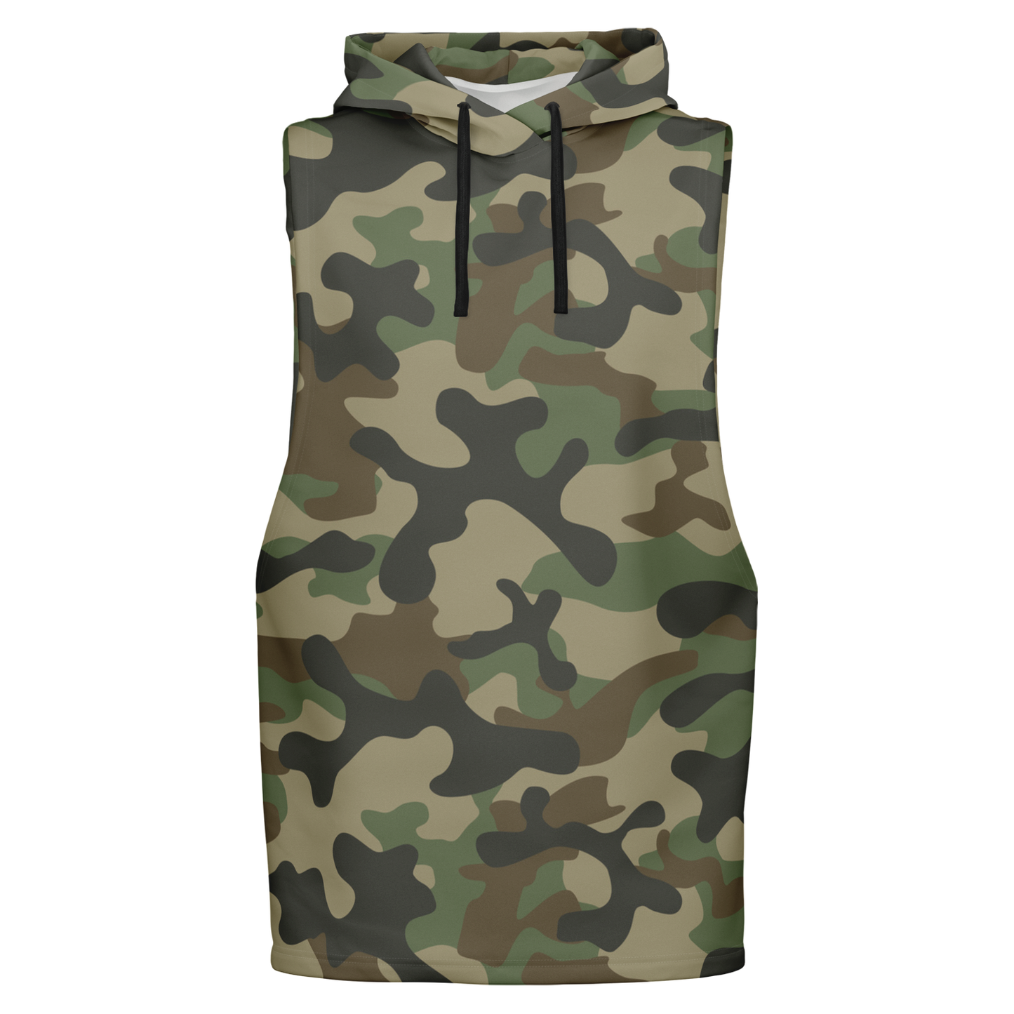 Sleeveless Hoodie | Military Brown Camouflage