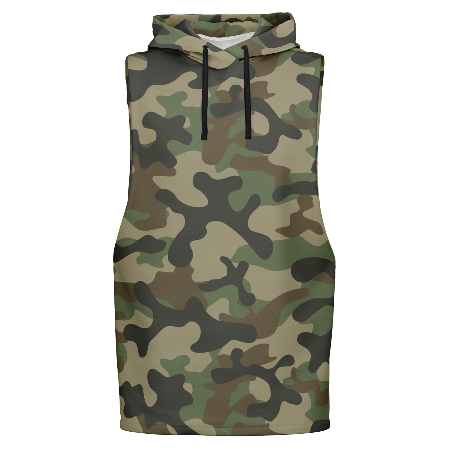 Sleeveless Hoodie | Military Brown Camouflage