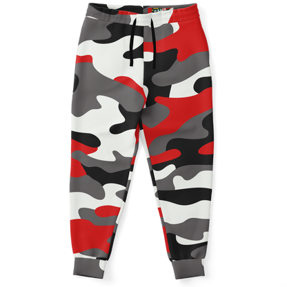 Camo Joggers | Unisex | Red, Black & White