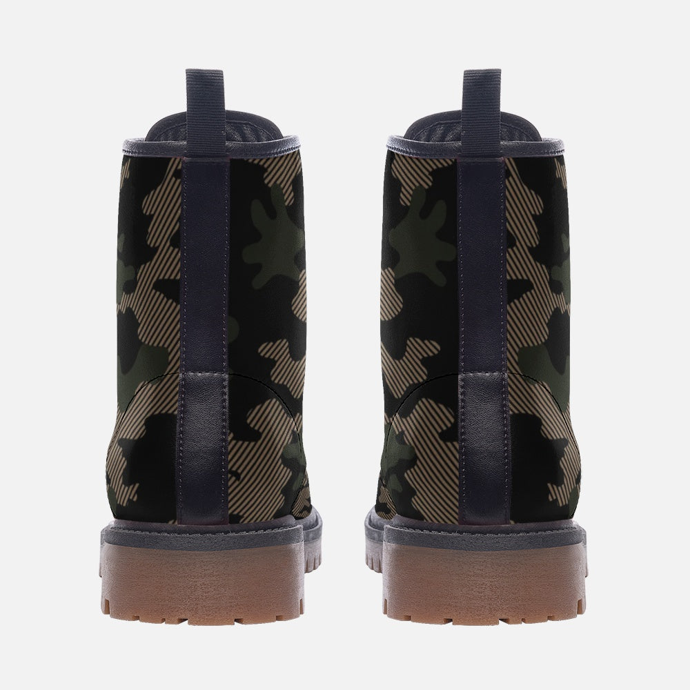 Military Green Camo Boots | Lightweight Leather