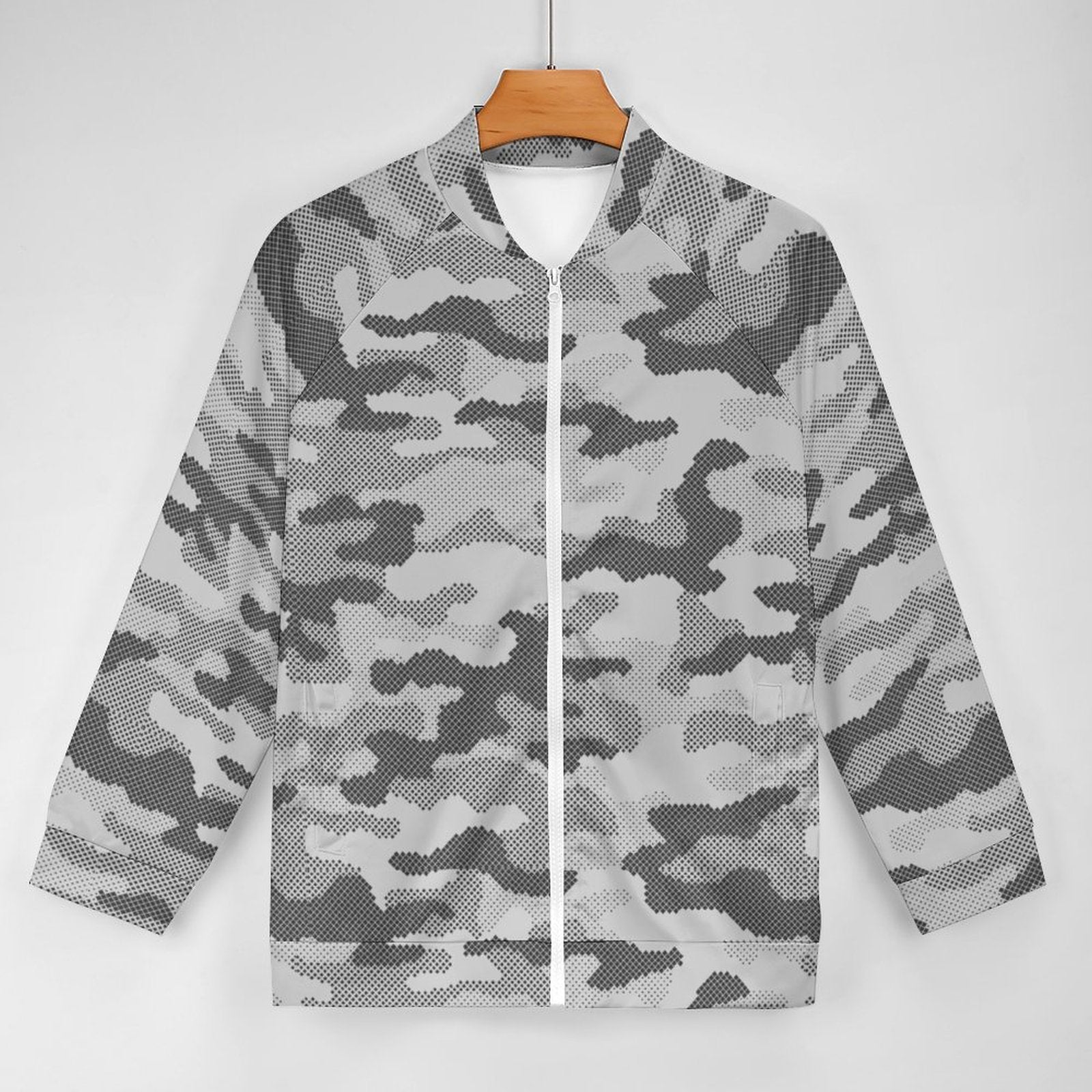 Camo Shirt | Raglan Zip-up | Digital Gray