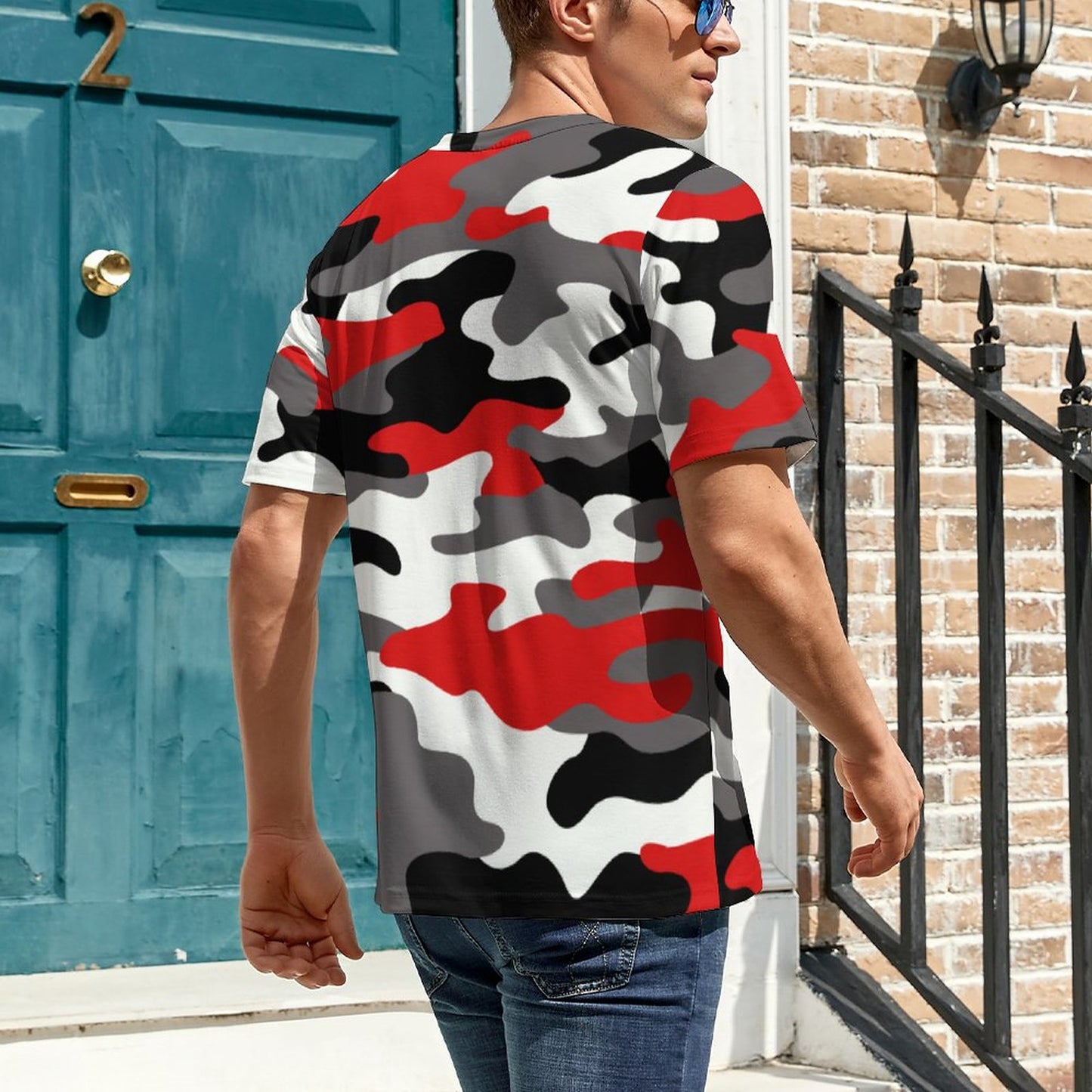 Camo Shirt | Red, Black & White Camouflage T