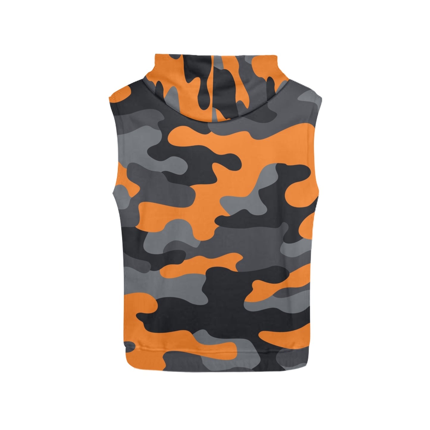 Sleeveless Camo Hoodie For Women | Orange, Black, and Gray