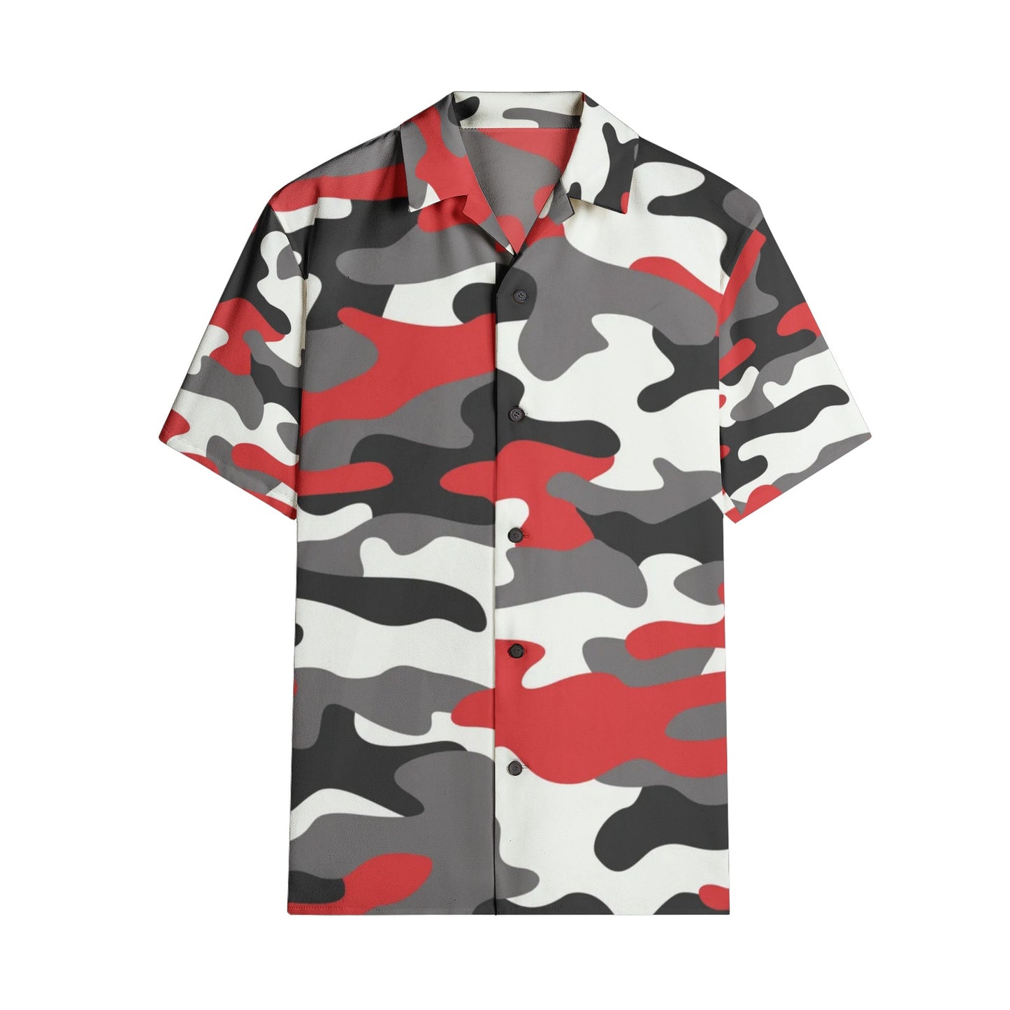 Cotton Camo Shirt For Men | Red, Black & White Short-Sleeve