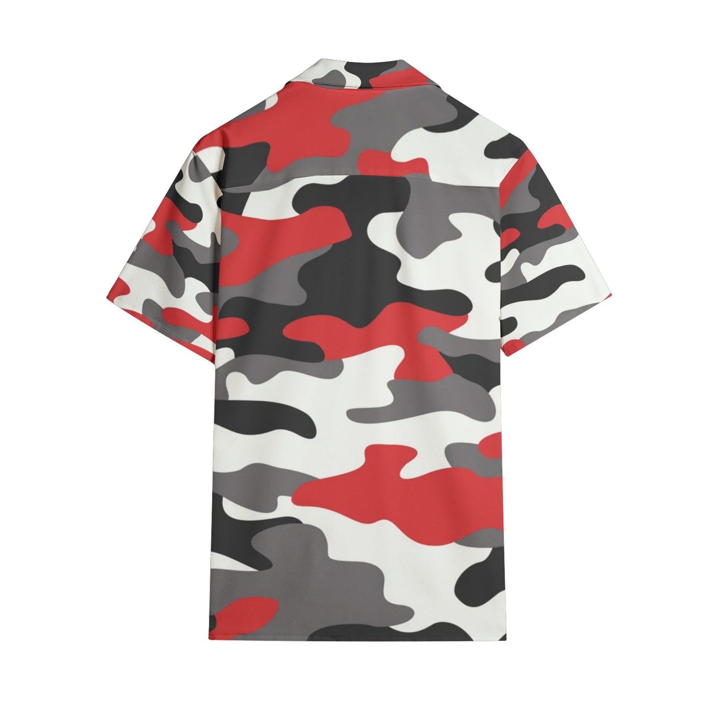 Cotton Camo Shirt For Men | Red, Black & White Short-Sleeve