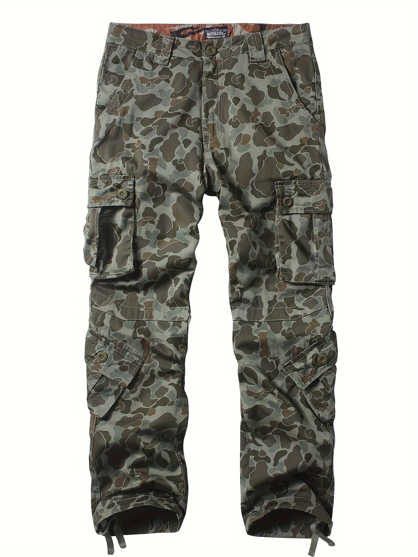 Camo Cargo Pants for Men: Cotton, Casual Fit, Zip & Drawstring Closure