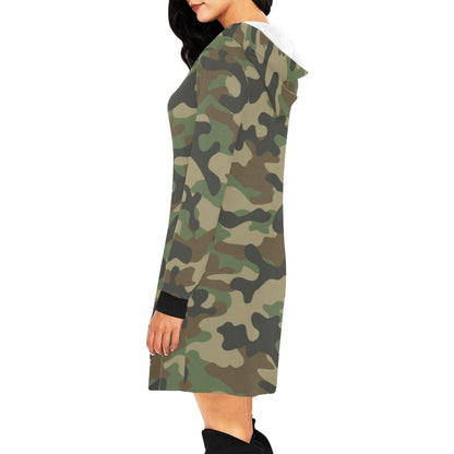 Camo Hoodie Dress | Military Brown Camouflage