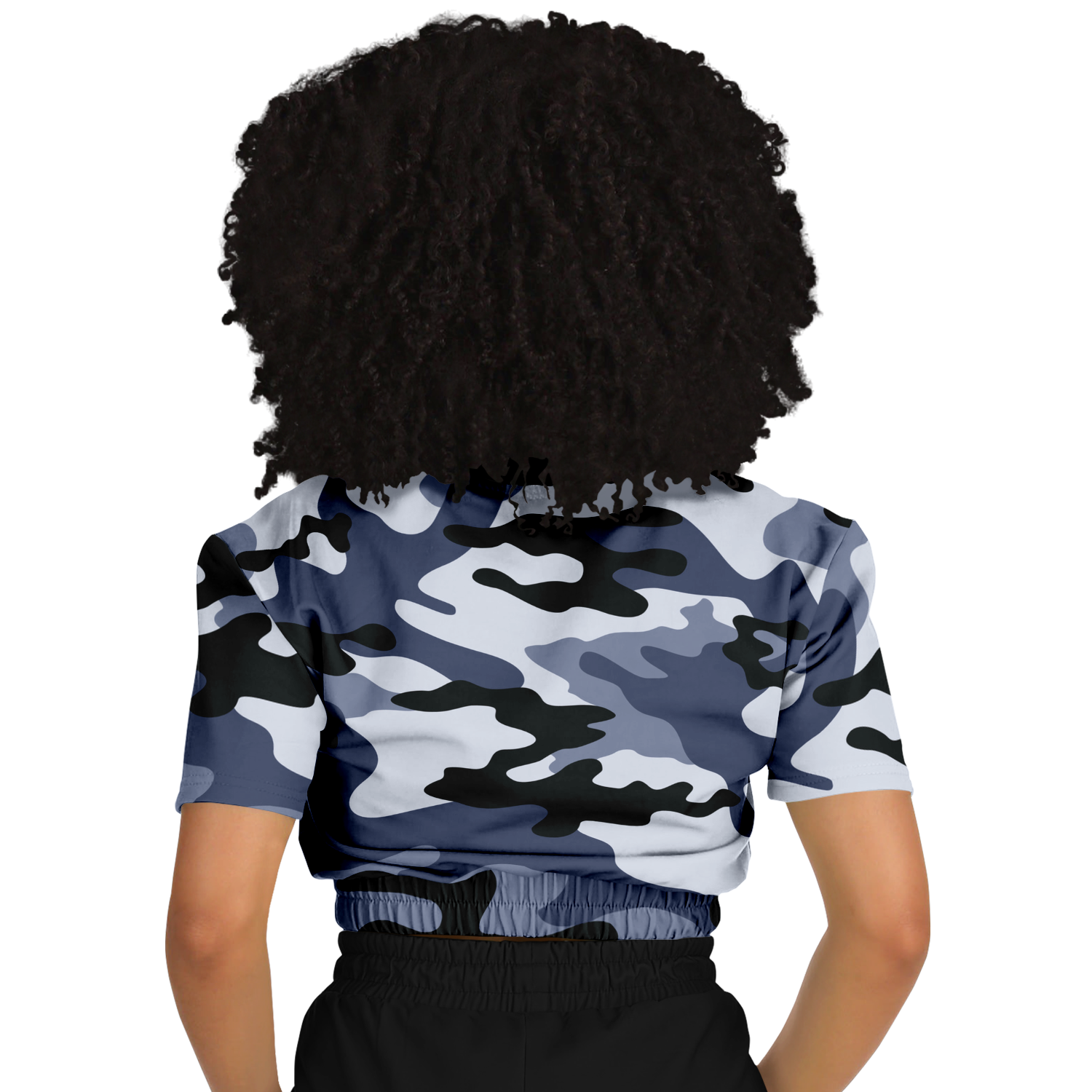 Camo Crop Top Sweatshirt | Light Blue Camouflage