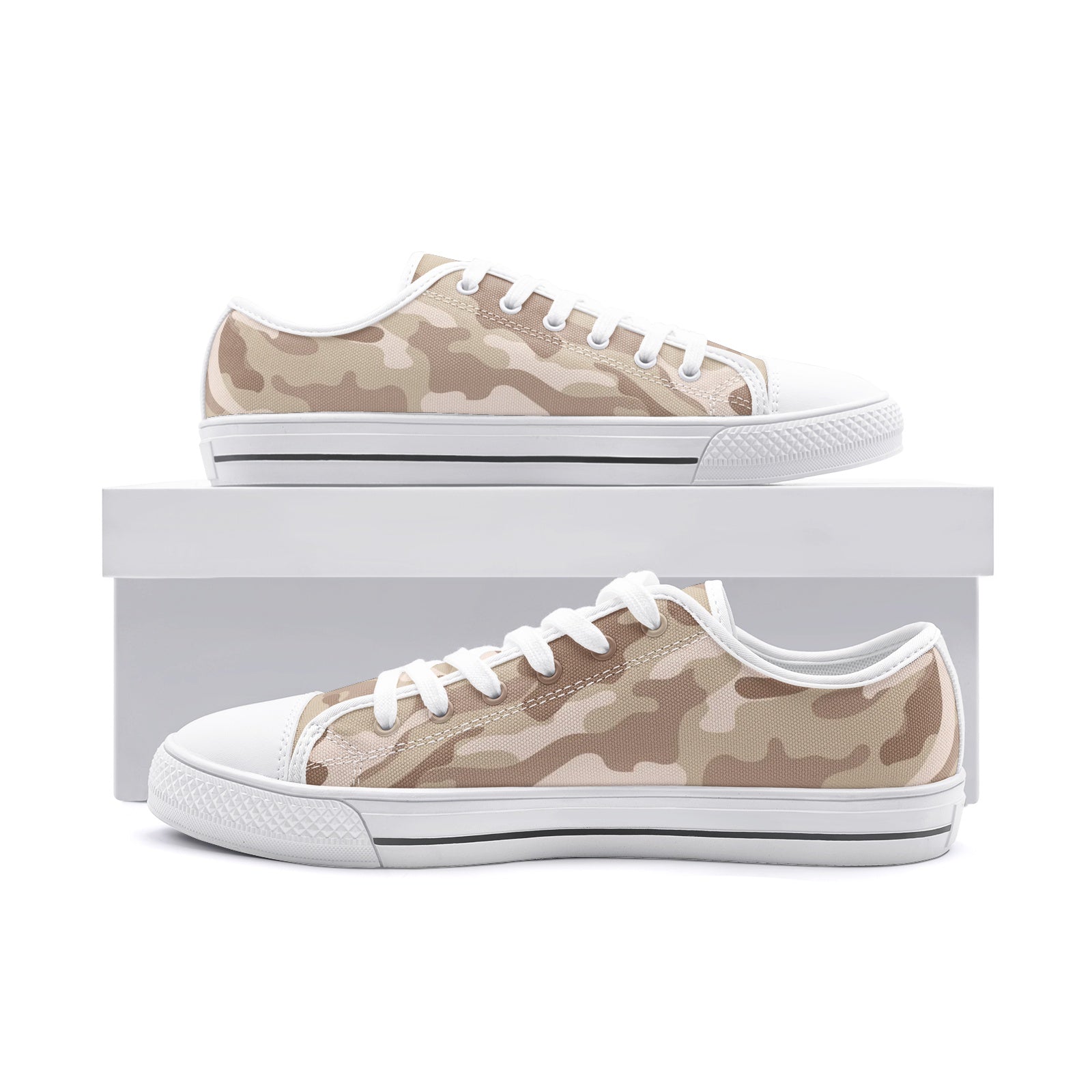 Camo Shoes | Low Top Canvas | Desert Brown Camouflage