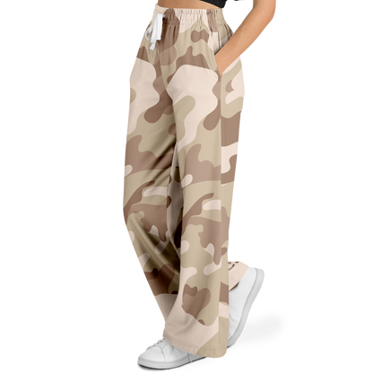 Camo Wide Leg Pants | Brown Desert Camouflage