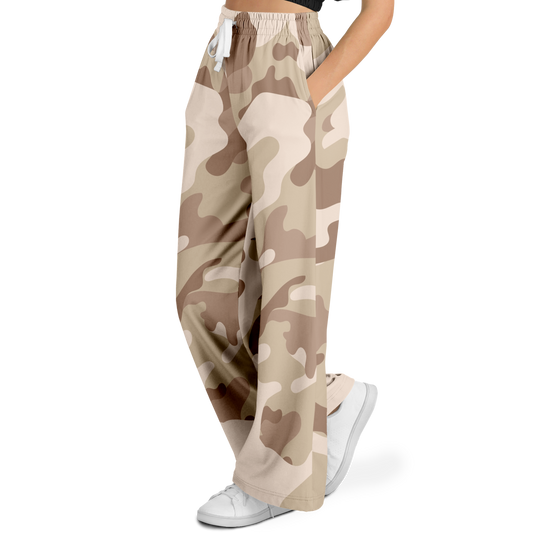 Camo Wide Leg Pants | Brown Desert Camouflage