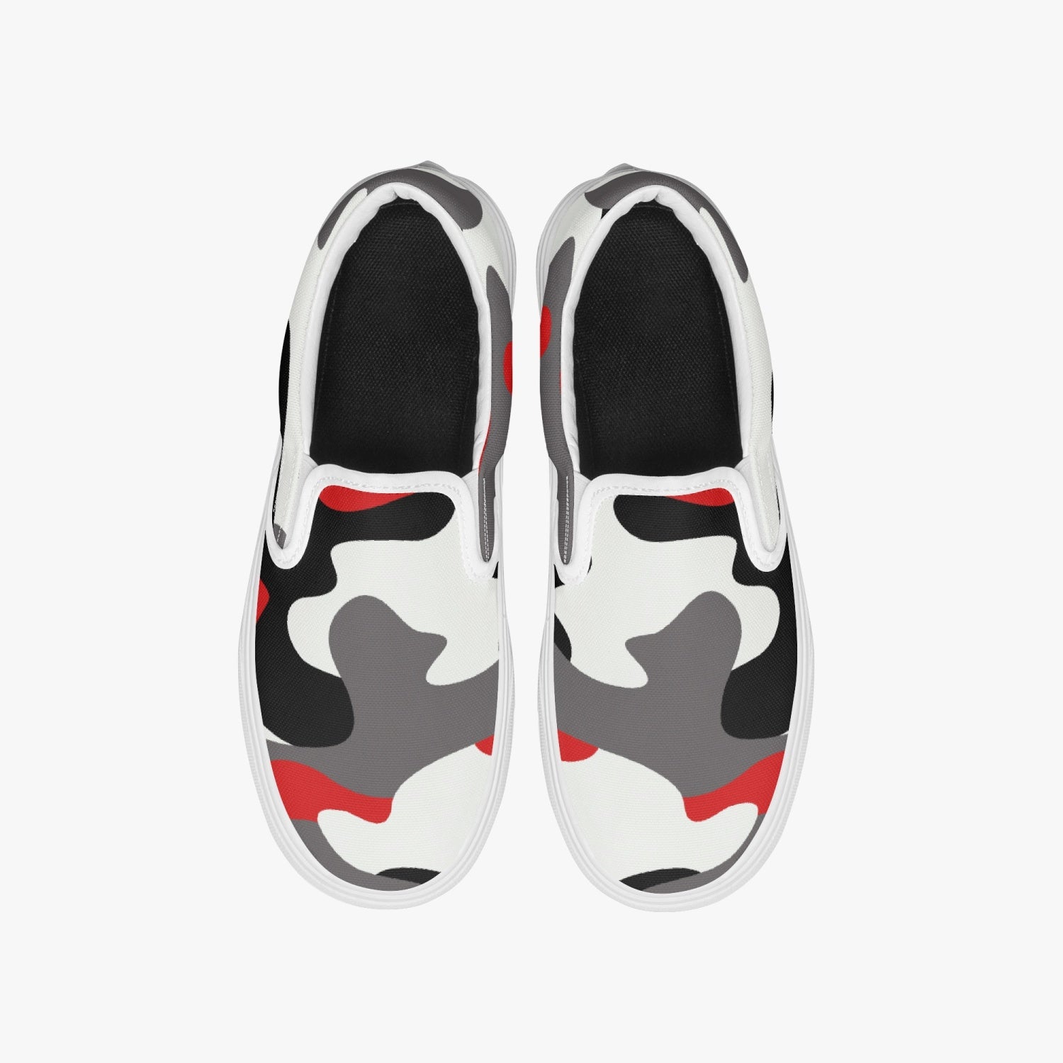 Camo Slip-On Shoes | Red, Black and White Camouflage