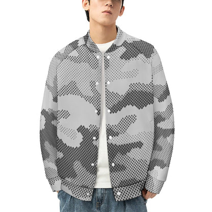 Men's Camo Jacket | Black & White Digital Dotted