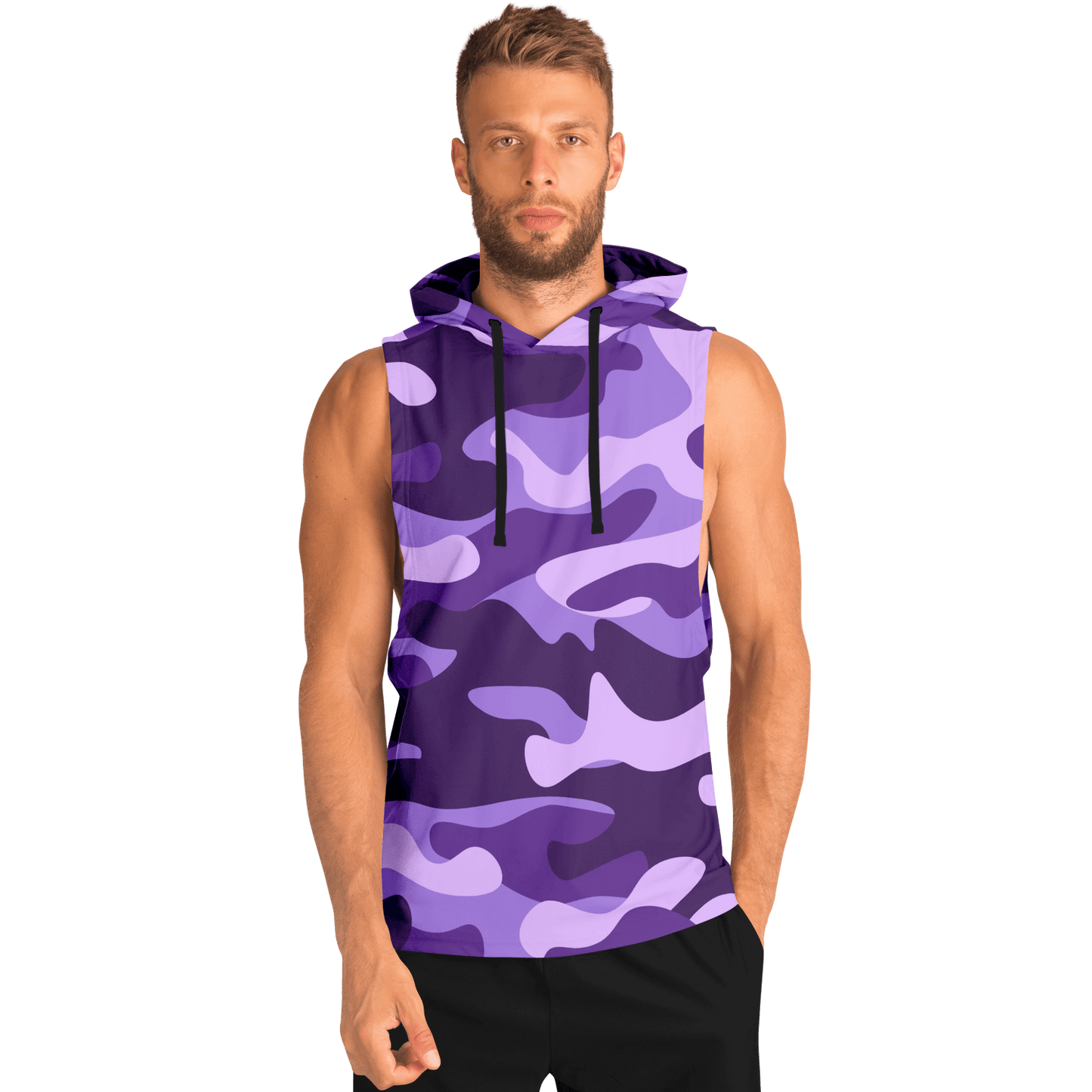 Purple sleeveless hoodie online