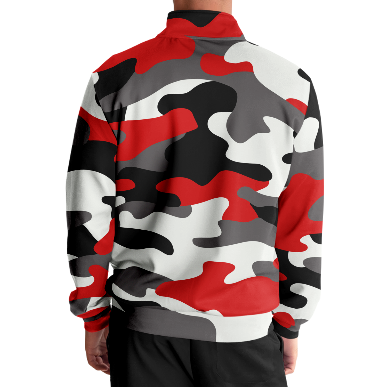 Camo Track Jacket | Red, Black & White Camouflage