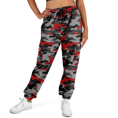 Red Camo Cargo Pants | Mixed Black and Gray Pixel Camouflage