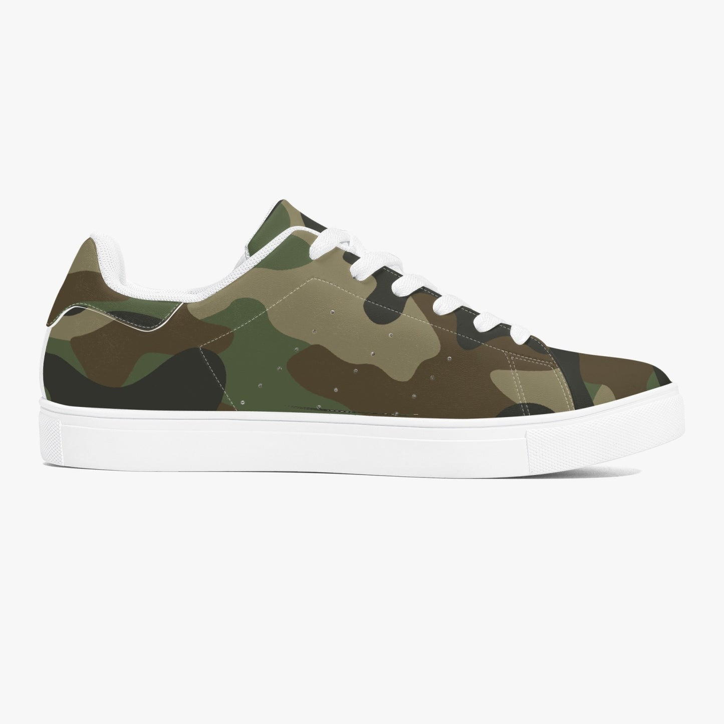 Camo Sneakers | Classic Low-Top Leather | Military Brown