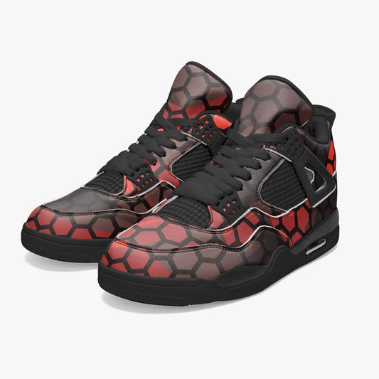 Camo Jordans AJ4 | Red & Black Hive Camouflage