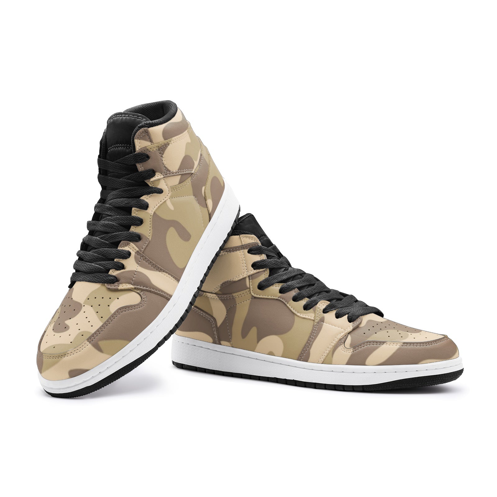 Camo Sneakers | High-Top | Khaki Camouflage