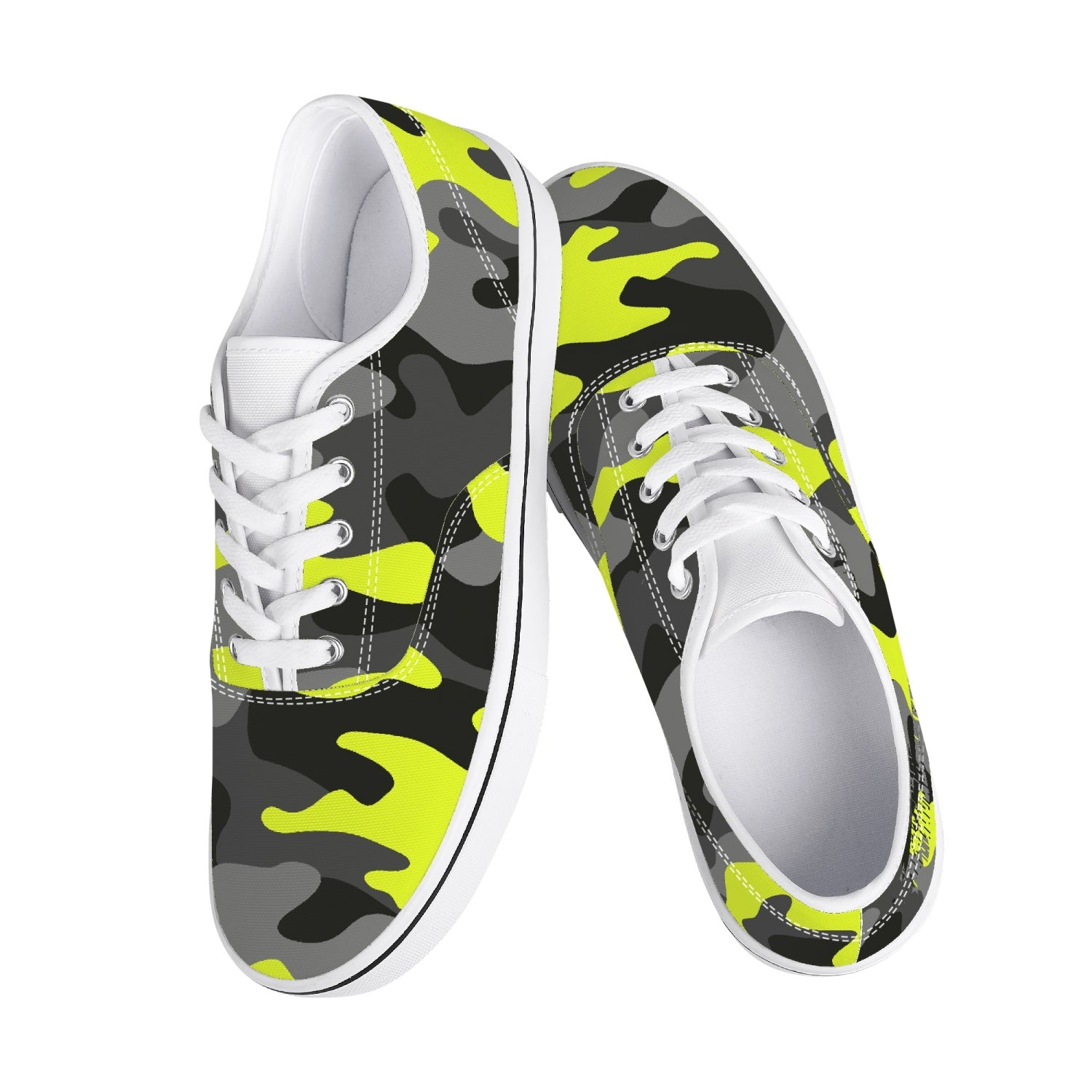 Camo Skate Shoes | Yellow, Black, and Gray Camouflage