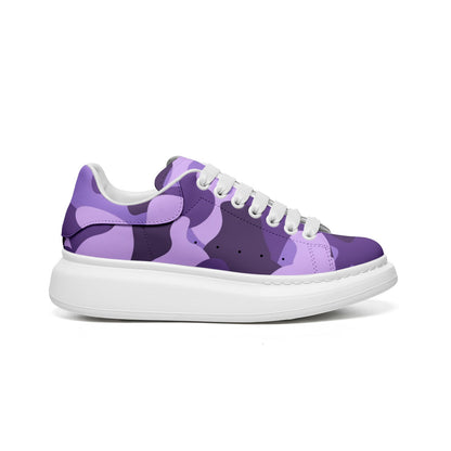 Oversized McQueen Sneakers | Purple, Blue, & Mauve Camouflage