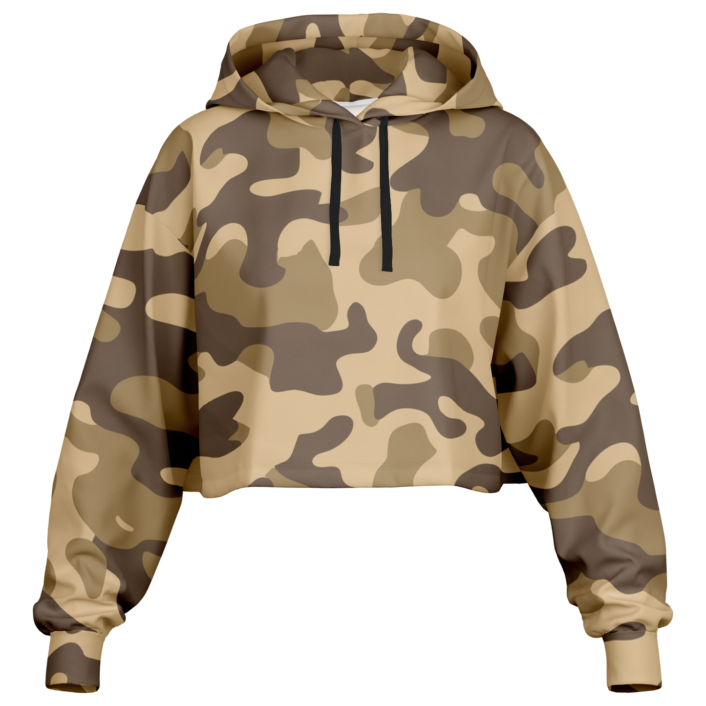 Cropped Hoodie For Women | Khaki Camouflage