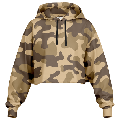 Cropped Hoodie For Women | Khaki Camouflage